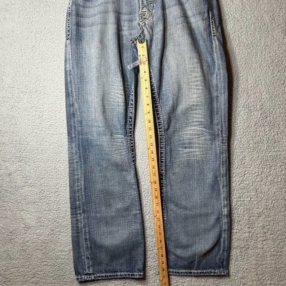 Express Jeans Mens 32x34‎ (Actual 32x31) Blue Loose Low Rise Bootcut Blake Jeans - Picture 6 of 9